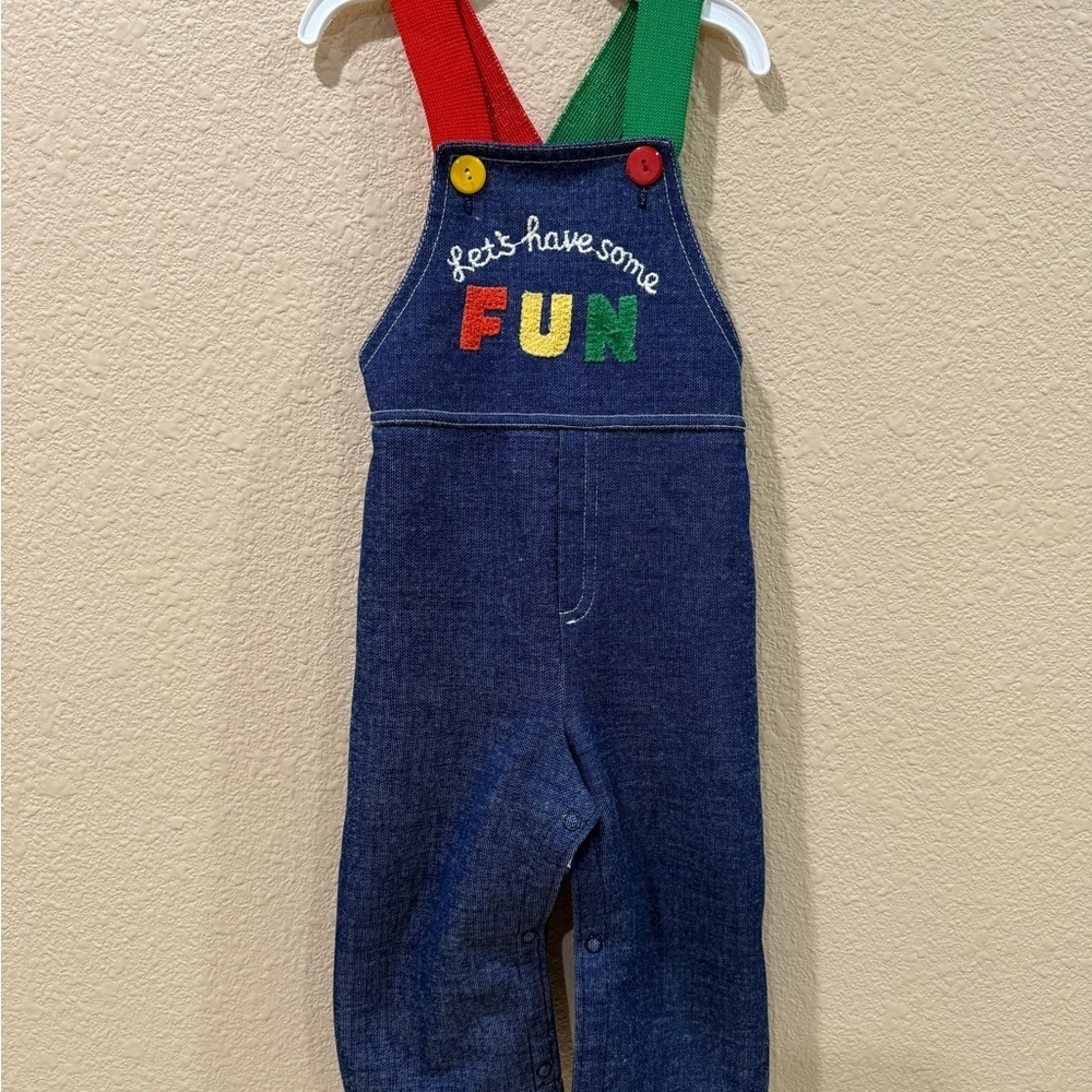 VINTAGE Carter's overalls with Red and Green Straps-18months